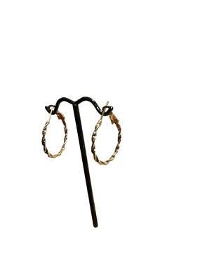 14K Yellow Gold Twisted Spiral Ribbon Hoop Earrings